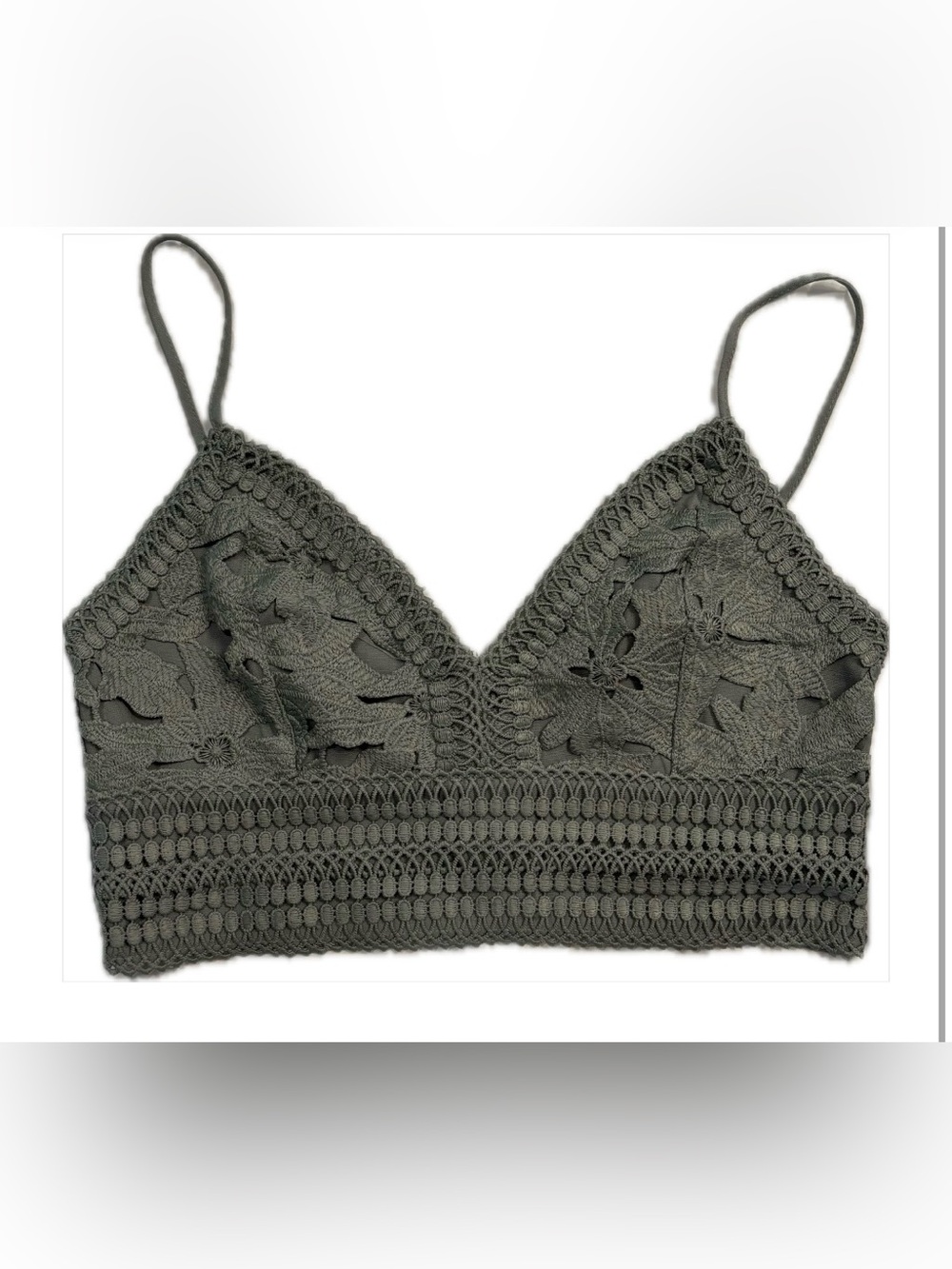 Love Tree Sage/Olive Crop Top SZ. L NWOT